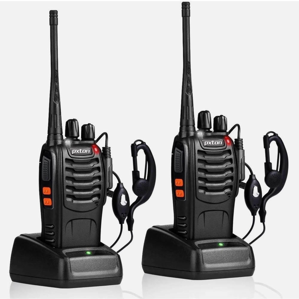 pxton Walkie Talkies Rechargeable Portable Long Range 2 Pack Two-Way Radio